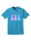 Three Easter Bunnies - Pastels Adult Dark T-Shirt by TooLoud-Mens T-Shirt-TooLoud-Turquoise-Small-Davson Sales