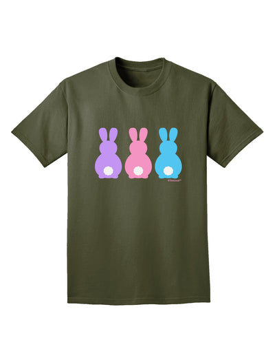 Three Easter Bunnies - Pastels Adult Dark T-Shirt by TooLoud-Mens T-Shirt-TooLoud-Military-Green-Small-Davson Sales