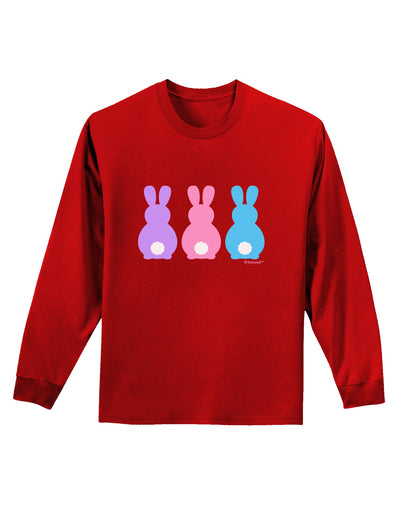 Three Easter Bunnies - Pastels Adult Long Sleeve Dark T-Shirt by TooLoud-TooLoud-Red-Small-Davson Sales