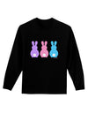 Three Easter Bunnies - Pastels Adult Long Sleeve Dark T-Shirt by TooLoud-TooLoud-Black-Small-Davson Sales