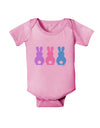 Three Easter Bunnies - Pastels Baby Romper Bodysuit by TooLoud-Baby Romper-TooLoud-Light-Pink-06-Months-Davson Sales