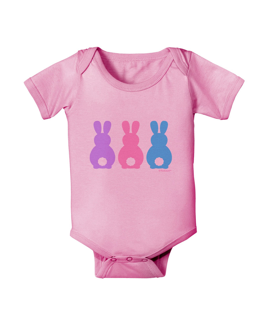 Three Easter Bunnies - Pastels Baby Romper Bodysuit by TooLoud-Baby Romper-TooLoud-White-06-Months-Davson Sales