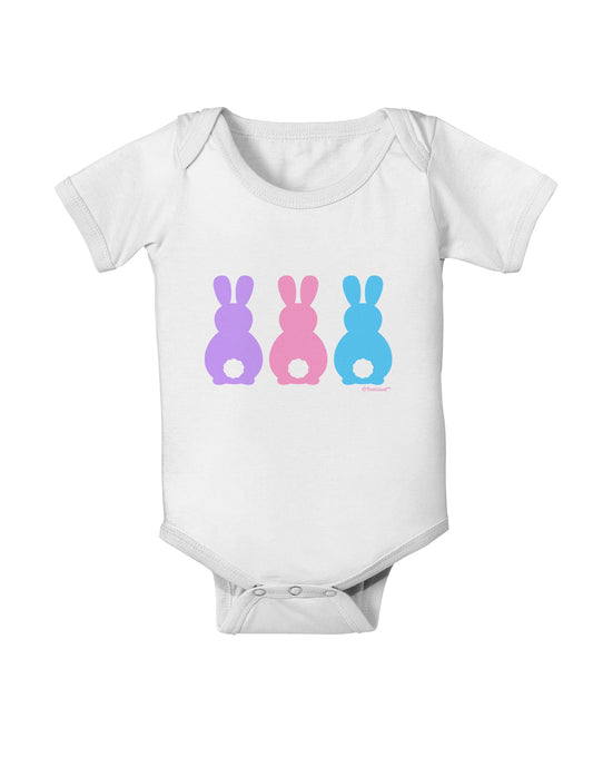 Three Easter Bunnies - Pastels Baby Romper Bodysuit by TooLoud-Baby Romper-TooLoud-White-06-Months-Davson Sales
