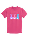 Three Easter Bunnies - Pastels Childrens Dark T-Shirt by TooLoud-Childrens T-Shirt-TooLoud-Sangria-X-Small-Davson Sales