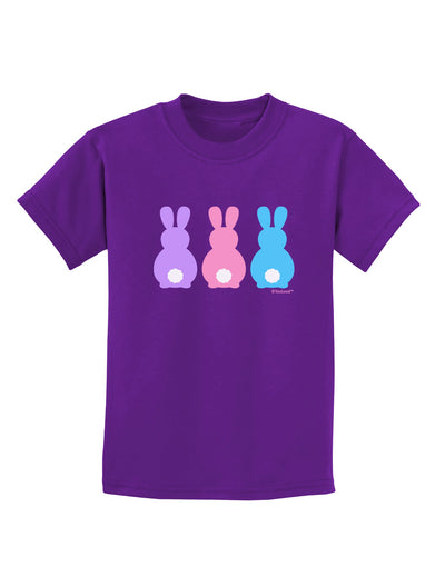 Three Easter Bunnies - Pastels Childrens Dark T-Shirt by TooLoud-Childrens T-Shirt-TooLoud-Purple-X-Small-Davson Sales