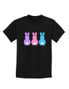 Three Easter Bunnies - Pastels Childrens Dark T-Shirt by TooLoud-Childrens T-Shirt-TooLoud-Black-X-Small-Davson Sales