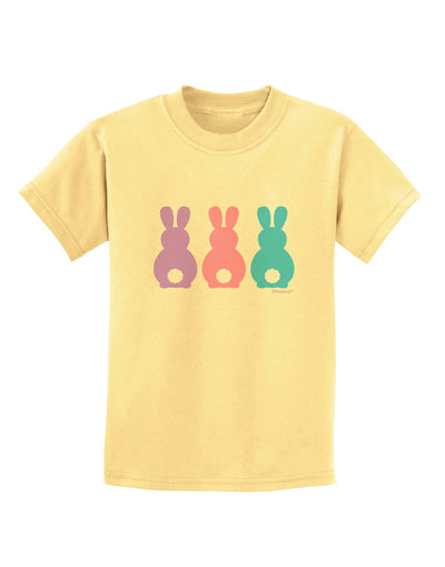 Three Easter Bunnies - Pastels Childrens T-Shirt by TooLoud-Childrens T-Shirt-TooLoud-Daffodil-Yellow-X-Small-Davson Sales