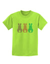 Three Easter Bunnies - Pastels Childrens T-Shirt by TooLoud-Childrens T-Shirt-TooLoud-Lime-Green-X-Small-Davson Sales