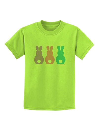 Three Easter Bunnies - Pastels Childrens T-Shirt by TooLoud-Childrens T-Shirt-TooLoud-Lime-Green-X-Small-Davson Sales