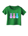 Three Easter Bunnies - Pastels Infant T-Shirt Dark by TooLoud-Infant T-Shirt-TooLoud-Clover-Green-06-Months-Davson Sales