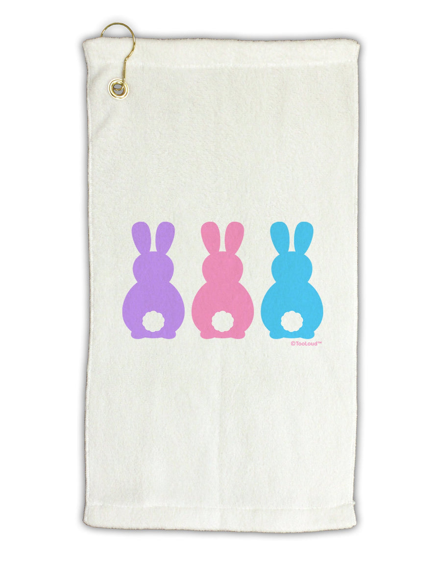 Three Easter Bunnies - Pastels Micro Terry Gromet Golf Towel 16 x 25 inch by TooLoud-Golf Towel-TooLoud-White-Davson Sales