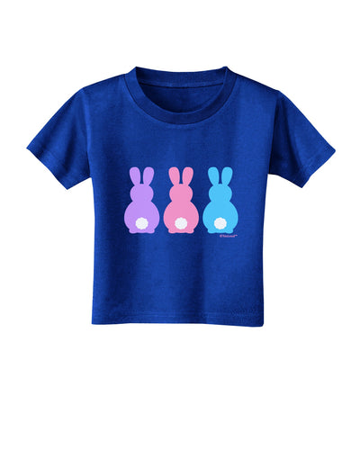 Three Easter Bunnies - Pastels Toddler T-Shirt Dark by TooLoud-Toddler T-Shirt-TooLoud-Royal-Blue-2T-Davson Sales
