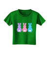 Three Easter Bunnies - Pastels Toddler T-Shirt Dark by TooLoud-Toddler T-Shirt-TooLoud-Clover-Green-2T-Davson Sales