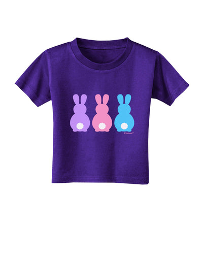 Three Easter Bunnies - Pastels Toddler T-Shirt Dark by TooLoud-Toddler T-Shirt-TooLoud-Purple-2T-Davson Sales