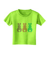 Three Easter Bunnies - Pastels Toddler T-Shirt by TooLoud-Toddler T-Shirt-TooLoud-Lime-Green-2T-Davson Sales