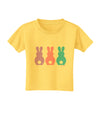 Three Easter Bunnies - Pastels Toddler T-Shirt by TooLoud-Toddler T-Shirt-TooLoud-Yellow-2T-Davson Sales