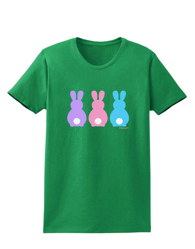 Three Easter Bunnies - Pastels Womens Dark T-Shirt by TooLoud-Womens T-Shirt-TooLoud-Kelly-Green-X-Small-Davson Sales