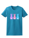 Three Easter Bunnies - Pastels Womens Dark T-Shirt by TooLoud-Womens T-Shirt-TooLoud-Turquoise-X-Small-Davson Sales