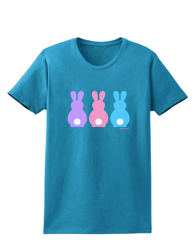 Three Easter Bunnies - Pastels Womens Dark T-Shirt by TooLoud-Womens T-Shirt-TooLoud-Turquoise-X-Small-Davson Sales