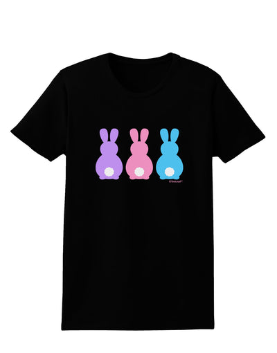 Three Easter Bunnies - Pastels Womens Dark T-Shirt by TooLoud-Womens T-Shirt-TooLoud-Black-X-Small-Davson Sales