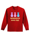 Three Easter Bunnies - Somebunny Loves Me Adult Long Sleeve Dark T-Shirt by TooLoud-TooLoud-Red-Small-Davson Sales