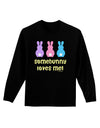 Three Easter Bunnies - Somebunny Loves Me Adult Long Sleeve Dark T-Shirt by TooLoud-TooLoud-Black-Small-Davson Sales