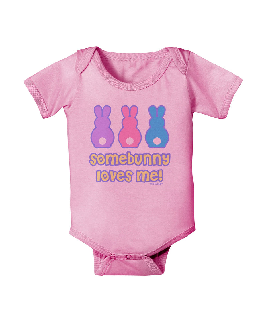Three Easter Bunnies - Somebunny Loves Me Baby Romper Bodysuit by TooLoud-Baby Romper-TooLoud-White-06-Months-Davson Sales