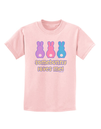 Three Easter Bunnies - Somebunny Loves Me Childrens T-Shirt by TooLoud-Childrens T-Shirt-TooLoud-PalePink-X-Small-Davson Sales