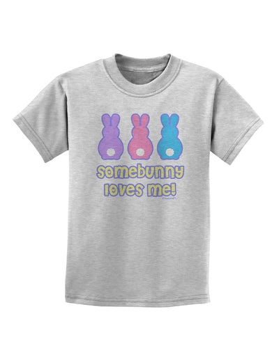 Three Easter Bunnies - Somebunny Loves Me Childrens T-Shirt by TooLoud-Childrens T-Shirt-TooLoud-AshGray-X-Small-Davson Sales