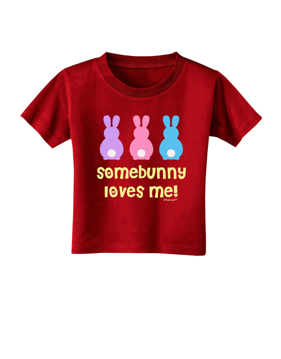 Three Easter Bunnies - Somebunny Loves Me Toddler T-Shirt Dark by TooLoud-Toddler T-Shirt-TooLoud-Black-2T-Davson Sales