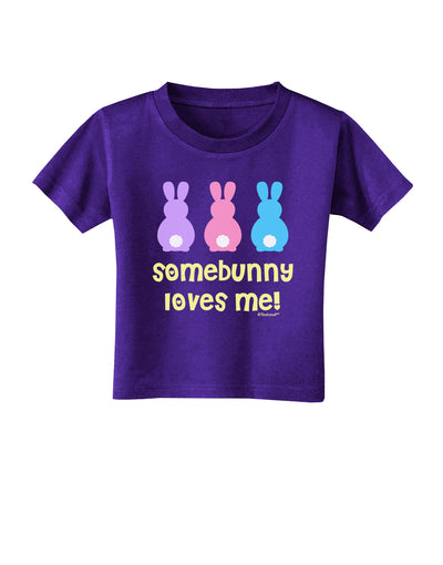 Three Easter Bunnies - Somebunny Loves Me Toddler T-Shirt Dark by TooLoud-Toddler T-Shirt-TooLoud-Purple-2T-Davson Sales