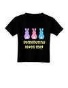Three Easter Bunnies - Somebunny Loves Me Toddler T-Shirt Dark by TooLoud-Toddler T-Shirt-TooLoud-Black-2T-Davson Sales