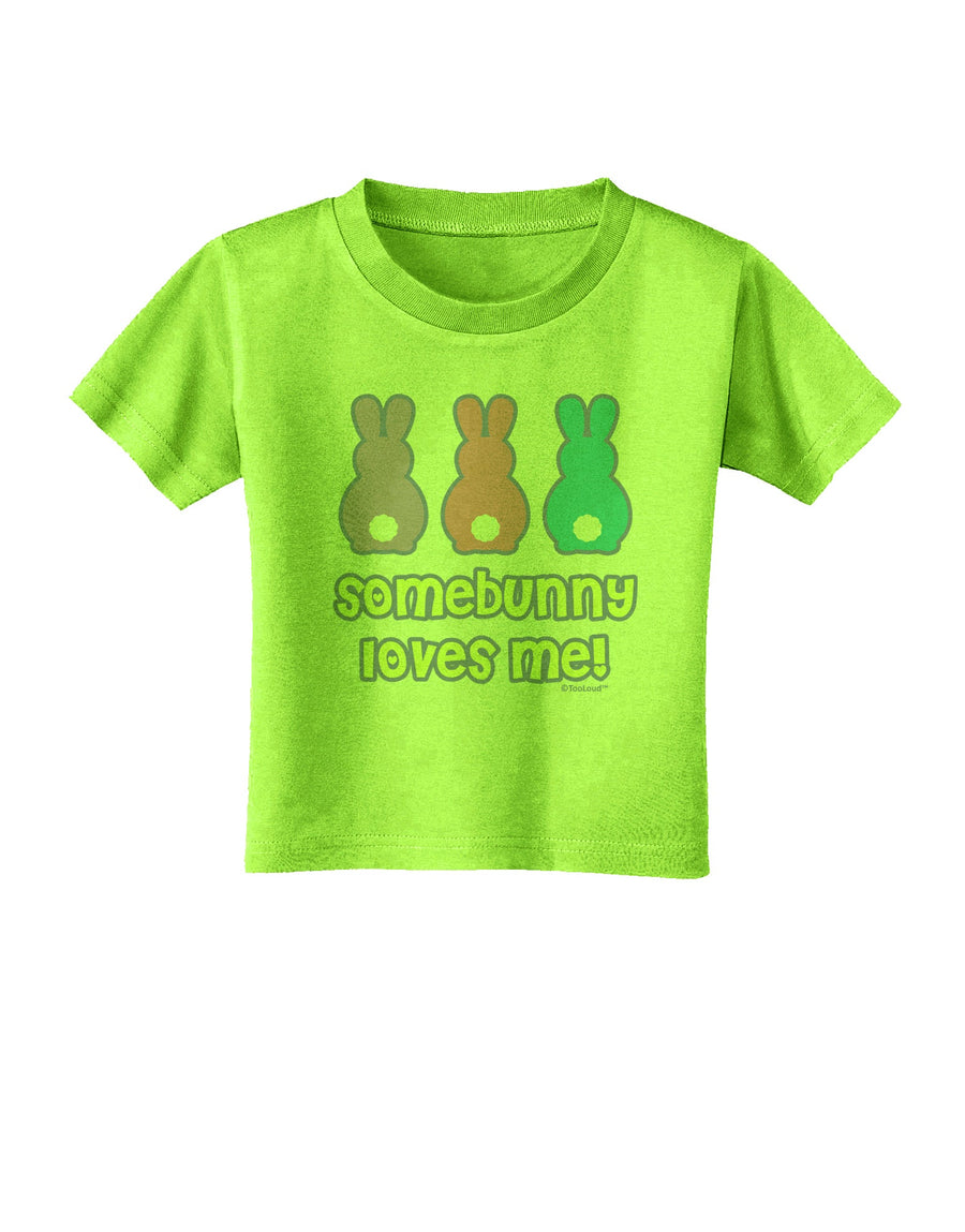 Three Easter Bunnies - Somebunny Loves Me Toddler T-Shirt by TooLoud-Toddler T-Shirt-TooLoud-White-2T-Davson Sales
