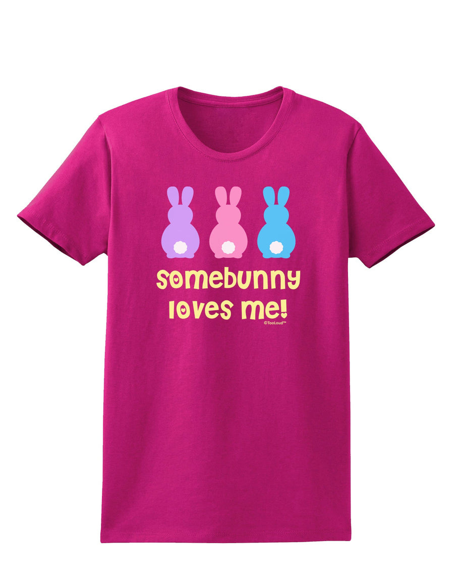 Three Easter Bunnies - Somebunny Loves Me Womens Dark T-Shirt by TooLoud-Womens T-Shirt-TooLoud-Black-X-Small-Davson Sales