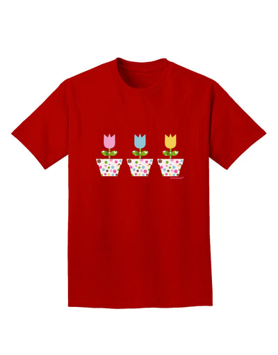 Three Easter Tulips Adult Dark T-Shirt by TooLoud-Mens T-Shirt-TooLoud-Red-Small-Davson Sales