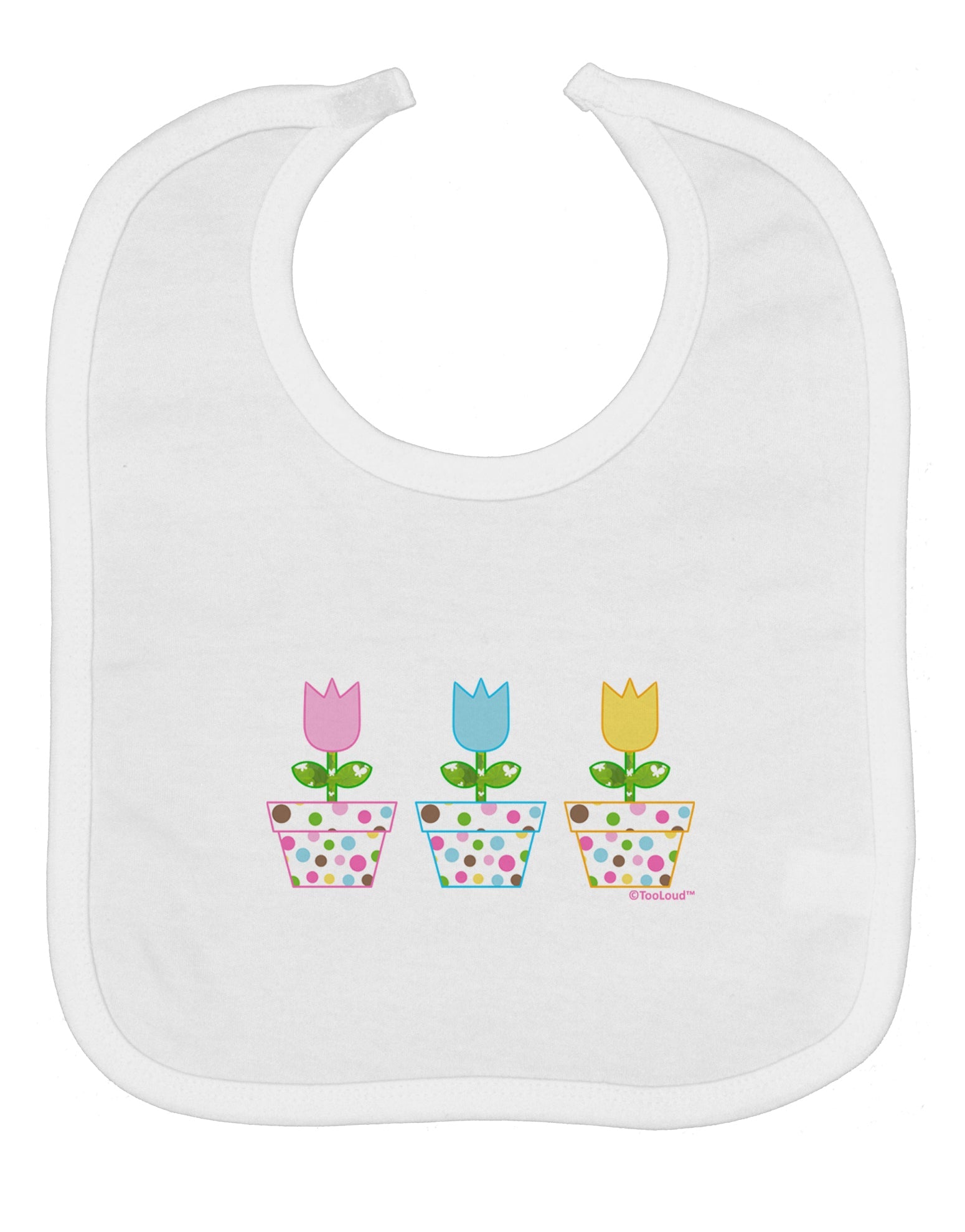 Three Easter Tulips Baby Bib by TooLoud