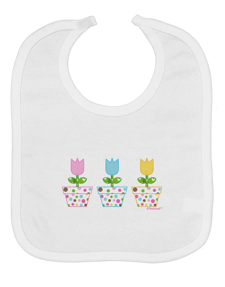 Three Easter Tulips Baby Bib by TooLoud