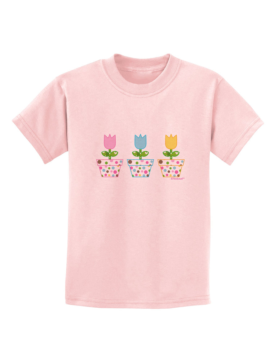 Three Easter Tulips Childrens T-Shirt by TooLoud-Childrens T-Shirt-TooLoud-White-X-Small-Davson Sales