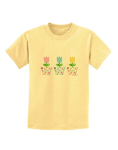 Three Easter Tulips Childrens T-Shirt by TooLoud-Childrens T-Shirt-TooLoud-Daffodil-Yellow-X-Small-Davson Sales