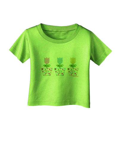 Three Easter Tulips Infant T-Shirt by TooLoud-Infant T-Shirt-TooLoud-Lime-Green-06-Months-Davson Sales