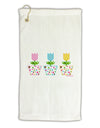 Three Easter Tulips Micro Terry Gromet Golf Towel 16 x 25 inch by TooLoud