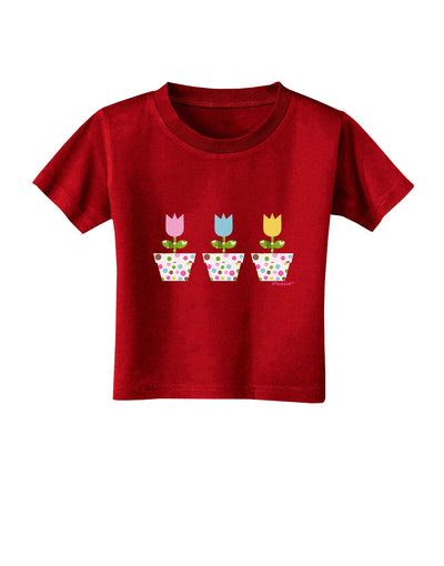 Three Easter Tulips Toddler T-Shirt Dark by TooLoud-Toddler T-Shirt-TooLoud-Red-2T-Davson Sales