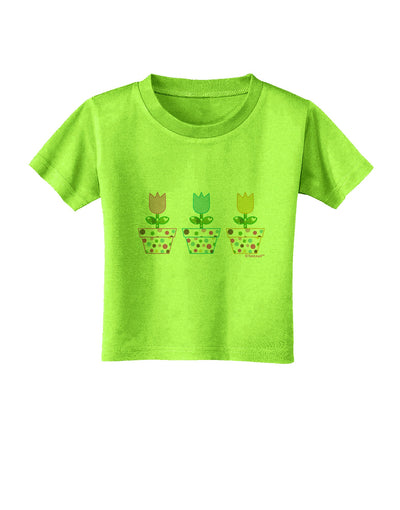 Three Easter Tulips Toddler T-Shirt by TooLoud-Toddler T-Shirt-TooLoud-Lime-Green-2T-Davson Sales