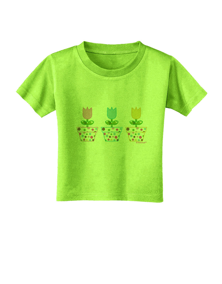 Three Easter Tulips Toddler T-Shirt by TooLoud-Toddler T-Shirt-TooLoud-White-2T-Davson Sales