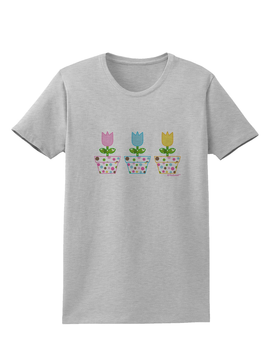 Three Easter Tulips Womens T-Shirt by TooLoud-Womens T-Shirt-TooLoud-White-X-Small-Davson Sales