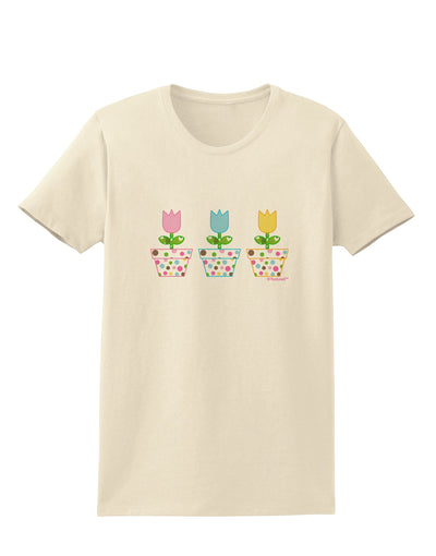 Three Easter Tulips Womens T-Shirt by TooLoud-Womens T-Shirt-TooLoud-Natural-X-Small-Davson Sales