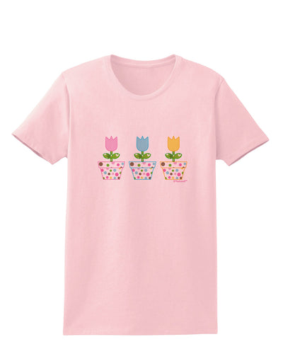 Three Easter Tulips Womens T-Shirt by TooLoud-Womens T-Shirt-TooLoud-PalePink-X-Small-Davson Sales