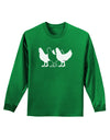 Three French Hens Adult Long Sleeve Dark T-Shirt-TooLoud-Kelly-Green-Small-Davson Sales