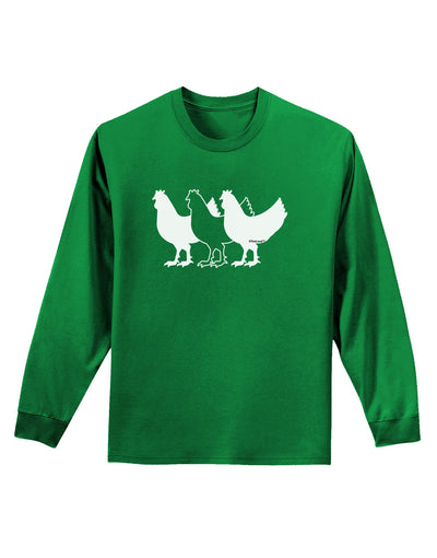 Three French Hens Adult Long Sleeve Dark T-Shirt-TooLoud-Kelly-Green-Small-Davson Sales