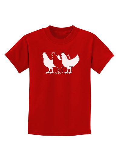 Three French Hens Childrens Dark T-Shirt-Childrens T-Shirt-TooLoud-Red-X-Small-Davson Sales